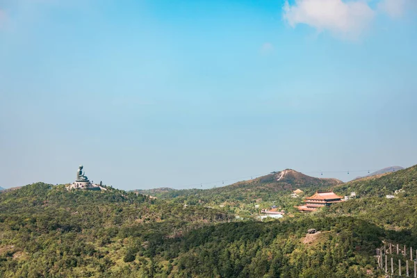 Panoráma óriás buddha szobor-Lantau Island — Stock Fotó