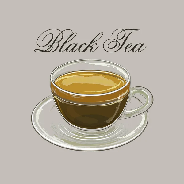 Ilustración Vectorial Taza Negro — Vector de stock