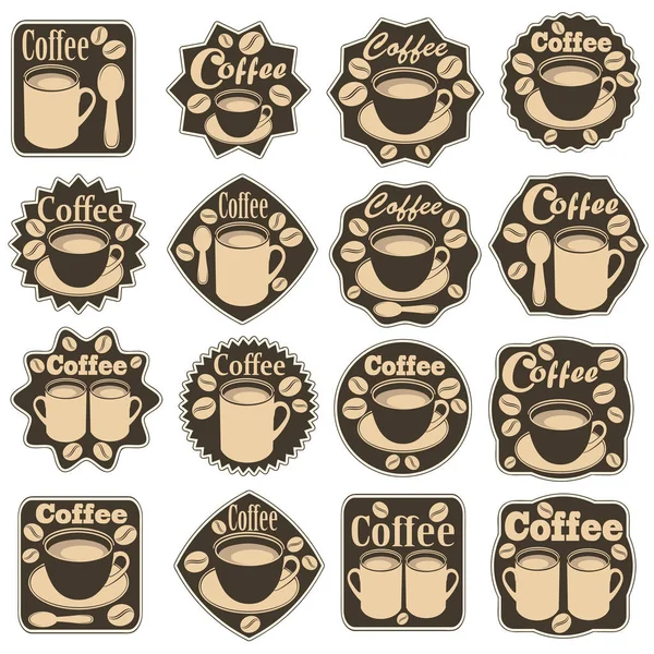 Conjunto Ilustración Color Vectorial Tazas Con Café — Vector de stock