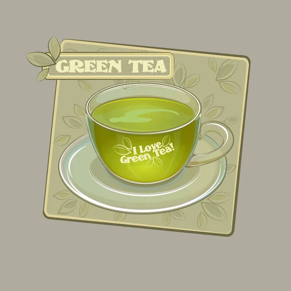 Illustration Vectorielle Tasse Thé Vert — Image vectorielle