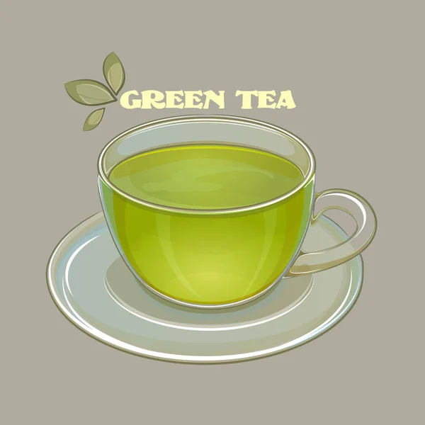 Векторная Иллюстрация Чашки Зеленого Чая — стоковый вектор