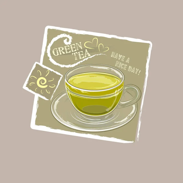 Illustrazione Vettoriale Tazza Verde — Vettoriale Stock