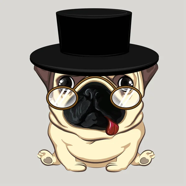 Pug Dog Color Vector Illustration — 스톡 벡터