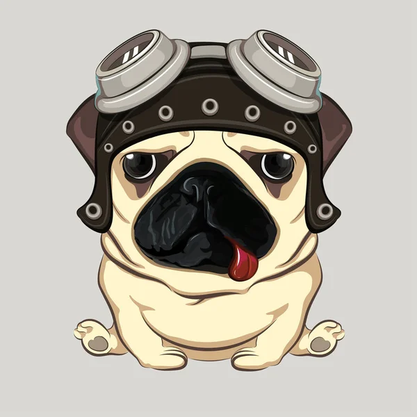 Mops Hund Farbvektorillustration — Stockvektor