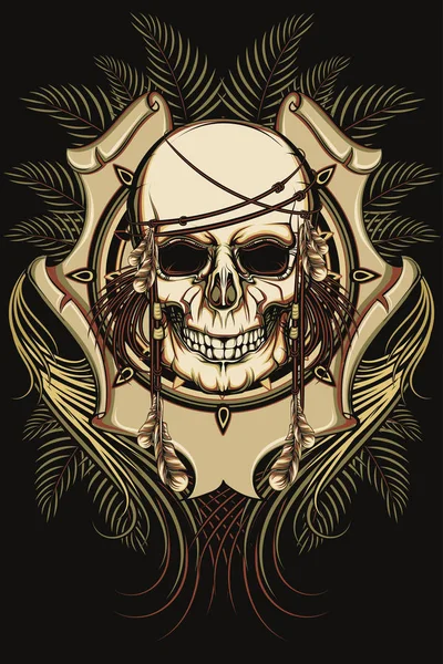 Vector Color Skull Illustration — 스톡 벡터