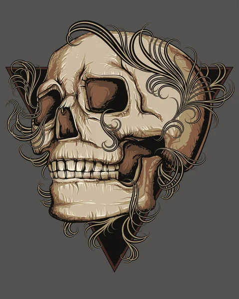 Vector Color Skull Illustration — 스톡 벡터