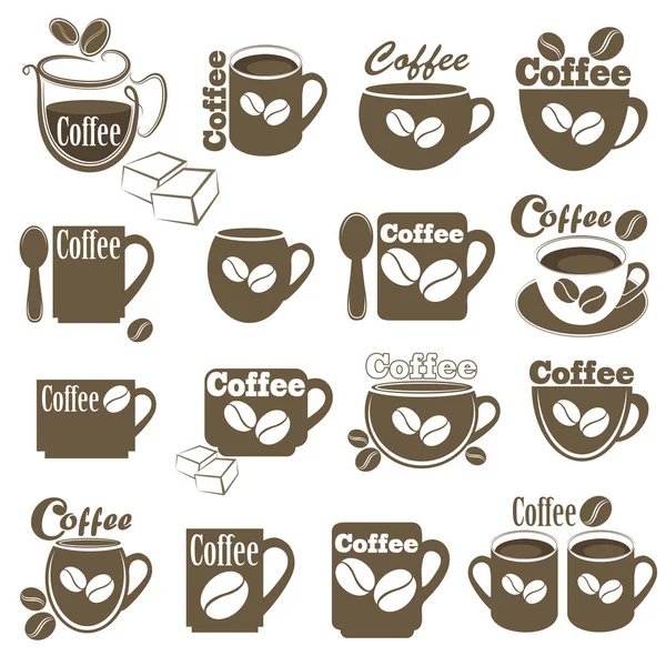 Illustration Vectorielle Couleur Ensemble Tasses Avec Café Illustration De Stock