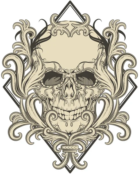 Skull Feathers Vector Illustration — Stock Vector