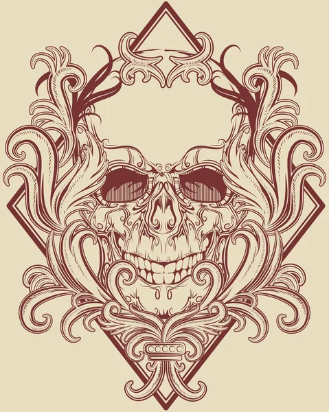 Crâne Avec Plumes Illustration Vectorielle — Image vectorielle