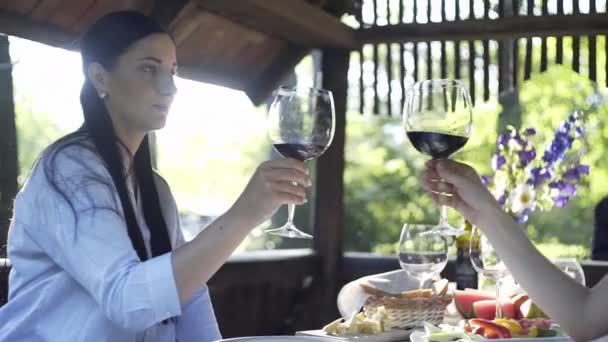 Gelukkige Meisjes Rennen Naar Haar Vrolijke Ouders Brug Mooie Familie — Stockvideo