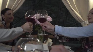 Bir grup arkadaş bir akşam yemeği partisinde eğleniyorlar. Gençler Lokantada Eğleniyor, Konuşuyor, Hikayeler ve Şakalar Anlatıyor. Çeşitli içecekler içiyorlar..