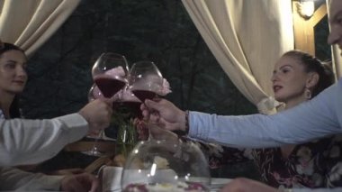 Bir grup arkadaş bir akşam yemeği partisinde eğleniyorlar. Gençler Lokantada Eğleniyor, Konuşuyor, Hikayeler ve Şakalar Anlatıyor. Çeşitli içecekler içiyorlar..