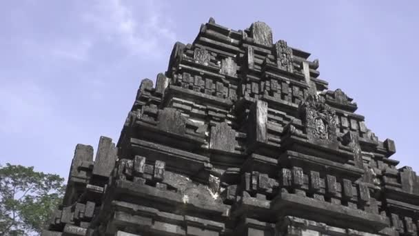 Forntida Övergivna Maharajatemplet Indiska Templet Indien Djungeltemplet Gamla Goa — Stockvideo