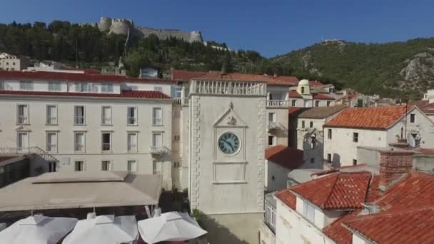 Voando Drone Fantasma Sobre Antigas Ilhas Cidades Itália Iates Capelas — Vídeo de Stock