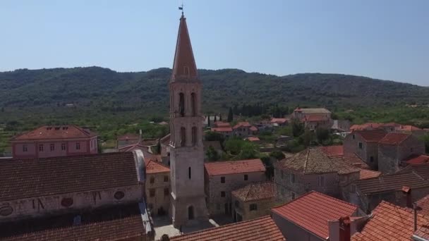 Vliegen Vanaf Een Drone Phantom Oude Eilanden Steden Van Italië — Stockvideo