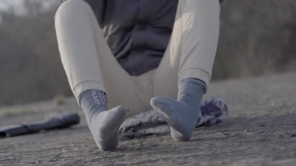 Fille Promenades Long Rivière Rêves — Video