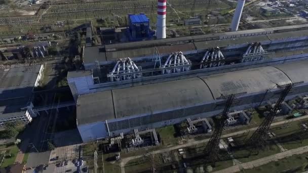Usina Hidrelétrica Levantamento Drones Cidade Ukrainka — Vídeo de Stock