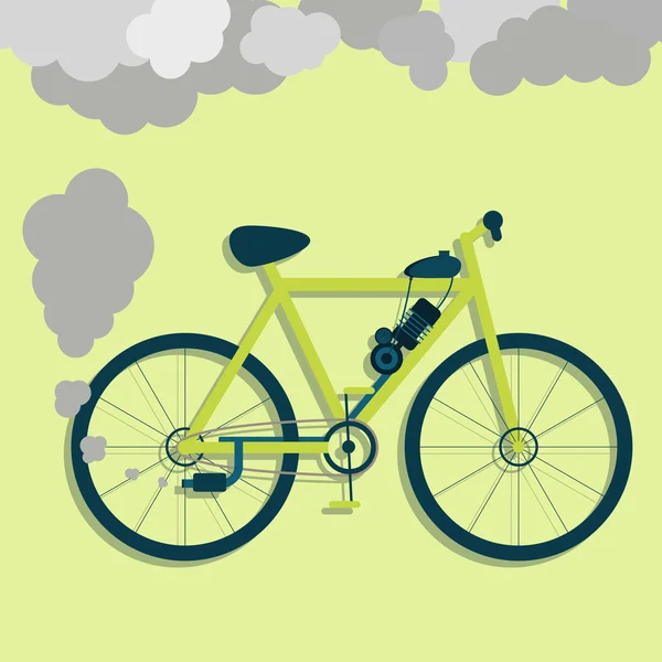 Elektrikli bisiklet fuming — Stok Vektör