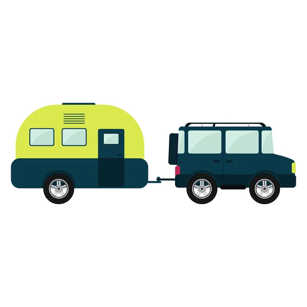 Geländewagen und Anhänger — Stockvektor