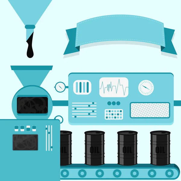 Production of oil — Stock Vector