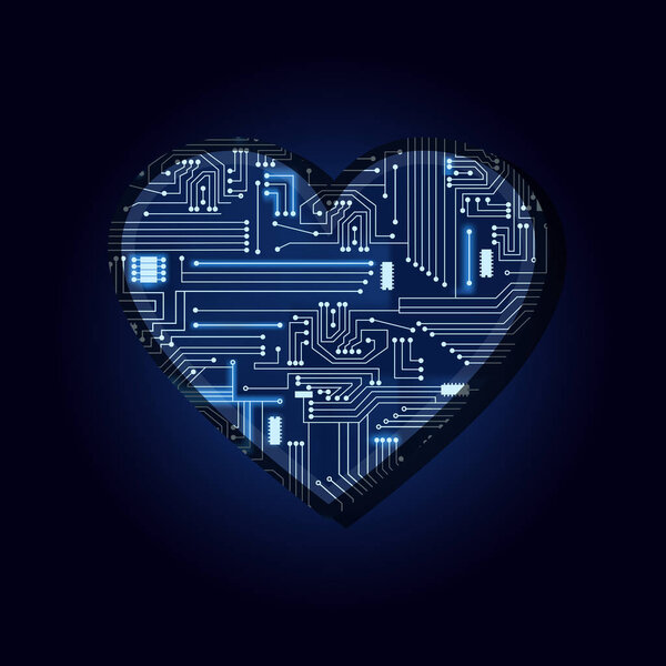Сердце с электронной цепью
