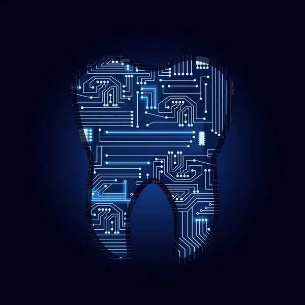 Dinți cu circuit electronic — Vector de stoc