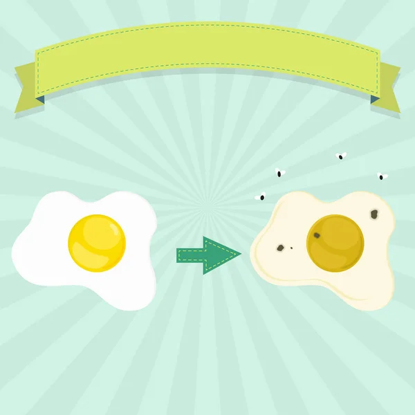 腐烂，新鲜的鸡蛋 — 图库矢量图片