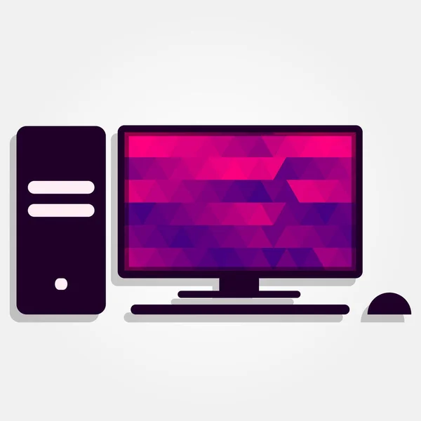 PC s barevné trojúhelníky — Stockový vektor