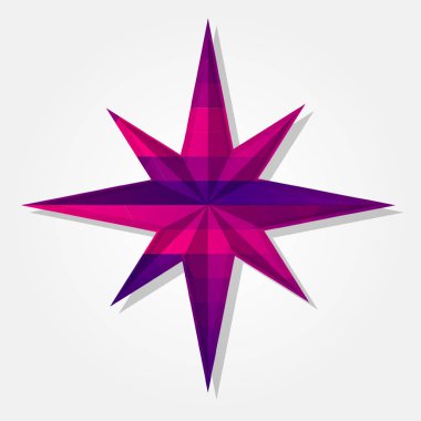 Rüzgar gülü sembolü renkli üçgen ile