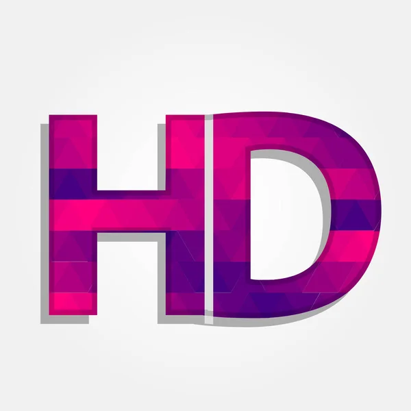 Palabra HD con triángulos de colores — Archivo Imágenes Vectoriales