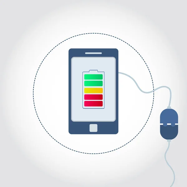 Charging the phone battery — Stock Vector