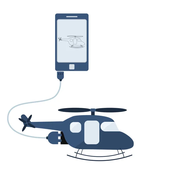 Helicopter automation using cell phone — Stock Vector