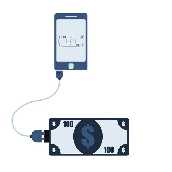 Geldautomatisierung per Handy — Stockvektor