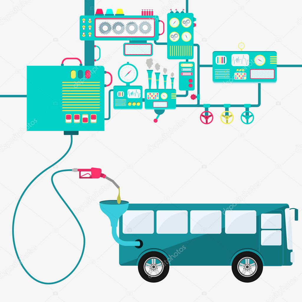 Bus and gasoline production