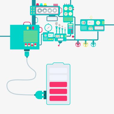 Fabrika ve elektrik pille