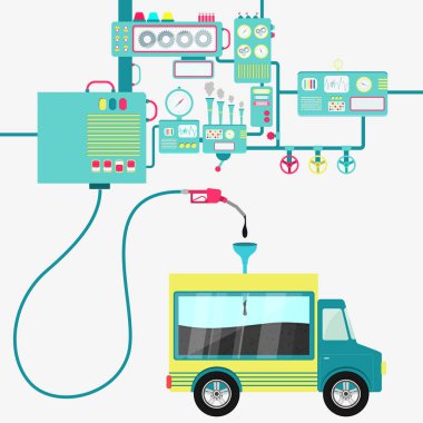 Kamyon ile yük ve petrol üretimi