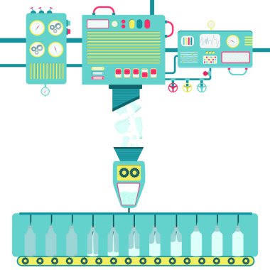 Sıvı cam geri dönüşüm. Kırık cam işleme ve şişe sıvı içine Torna Makinesi.