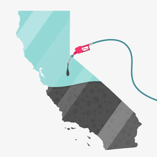 Mappa California Negli Stati Uniti Alimentata Dal Petrolio Mappa Alimentata — Vettoriale Stock