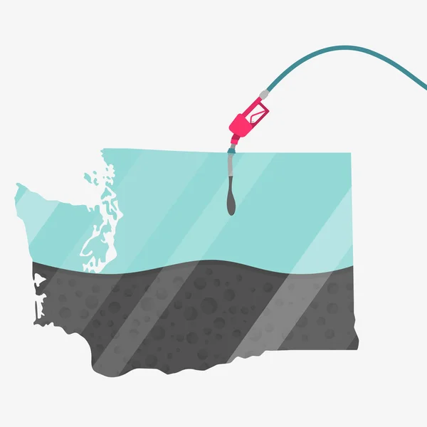 Mappa Washington Negli Stati Uniti Alimentata Dal Petrolio Mappa Alimentata — Vettoriale Stock