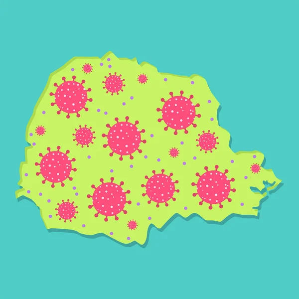 Карта Парани Вірусом Епідемія Коронавірусу Країні Бразіліан Концепція — стоковий вектор