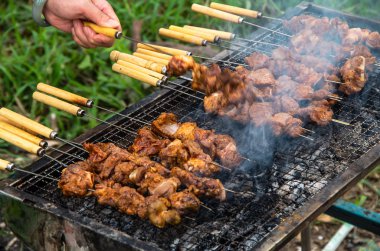 Vahşi doğada leziz koyun rostosu.