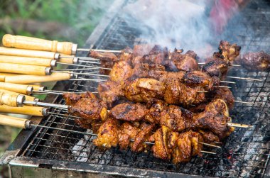 Vahşi doğada leziz koyun rostosu.