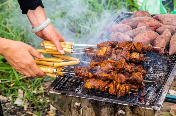 Roast Delicious Mutton Give Fragrance — Stock Photo, Image