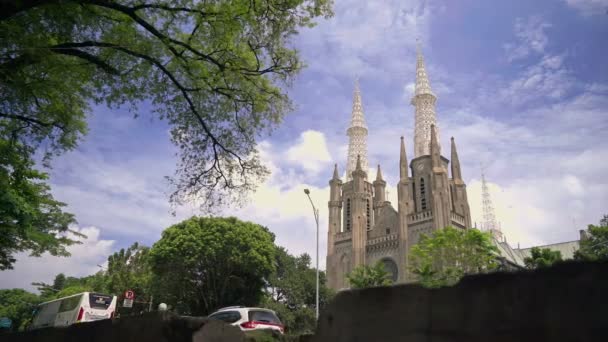 St. Mary varsayım katedral kilise, Jakarta — Stok video