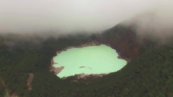 卡瓦普提白火山口鸟瞰图 — 图库视频影像