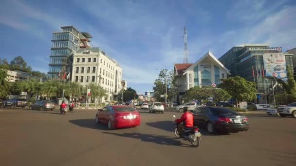 Красиві перехрестя в В'єнтьян, Лаос — стокове відео