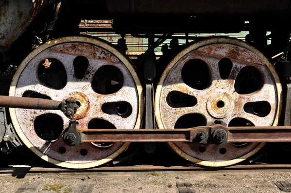 Ruote Vecchio Locomotiv — Foto Stock