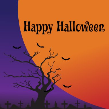 Cadılar Bayramınız Kutlu Olsun. Kartı, afiş Cadılar Bayramı. Vektör çizim