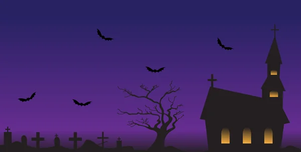 Vrolijke Halloween. Kaart, banner Halloween. Vectorillustratie — Stockvector