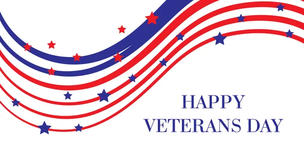 Šťastný den veteránů. Americká vlajka, šťastný den veteránů blahopřání. Vlajka USA. Vektorové ilustrace — Stockový vektor